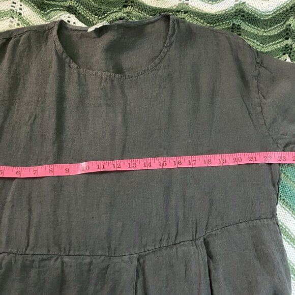 Kit and Kaboodal Black Maxi Dress Womens Linen Blend Whimsigoth Lagenlook Boho - Picture 5 of 7